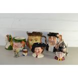 QTY OF TOBY JUGS INCLUDING SOME BY WOOD & SONS, ANNE BOLEYN, SYLVAC MR PICKWICK ETC