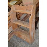 PINE WALL SHELF UNIT, WIDTH APPROX 61CM