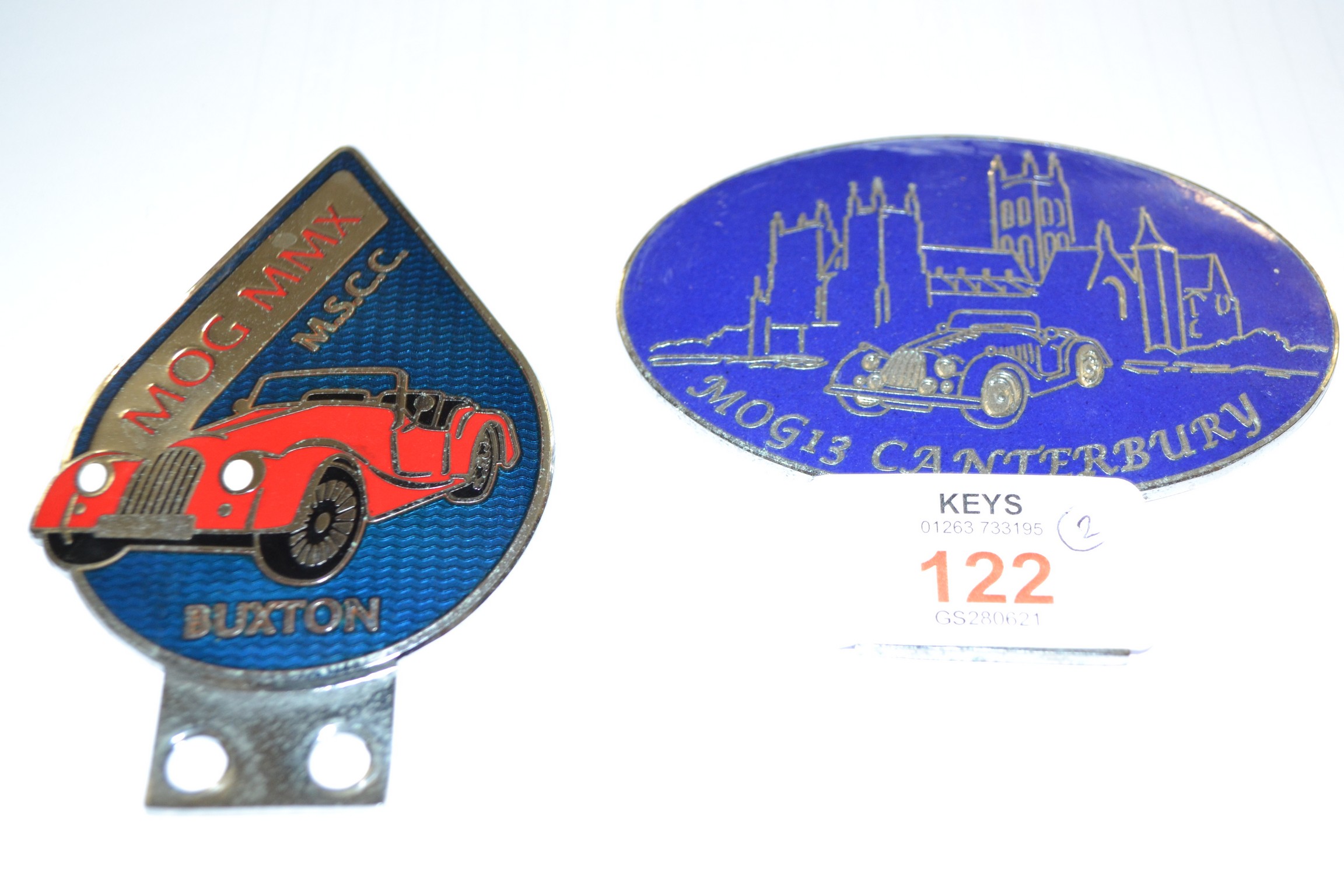 TWO BADGES, ONE FOR BUXTON, ONE FOR CANTERBURY