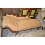 19TH CENTURY MAHOGANY FRAMED CHAISE LONGUE, LENGTH APPROX 185CM