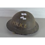 VINTAGE WWII HELMET MARKED "POLICE"