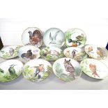 QTY OF COLLECTORS PLATES BY FRANKLIN FOR LIMOGES WITH BIRD STUDIES