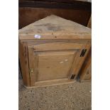 PINE CORNER CUPBOARD, WIDTH APPROX 67CM MAX