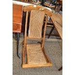 EARLY 20TH CENTURY CANE SEATED FOLDING CHAIR, WIDTH APPROX 43CM