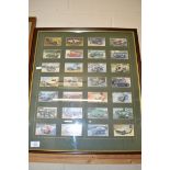 FRAMED SET OF CIGARETTE CARDS, MAINLY MOTORING INTEREST