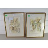 TWO WATERCOLOURS BY NORMAN BATES OF BUILDINGS
