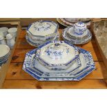 WILKINSON POTTERY DINNER WARES INCLUDING GRADUATED SET OF SERVING DISHES, TWO OCTAGONAL TUREENS,