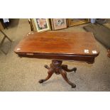 VICTORIAN FOLD TOP CARD TABLE, WIDTH APPROX 91CM
