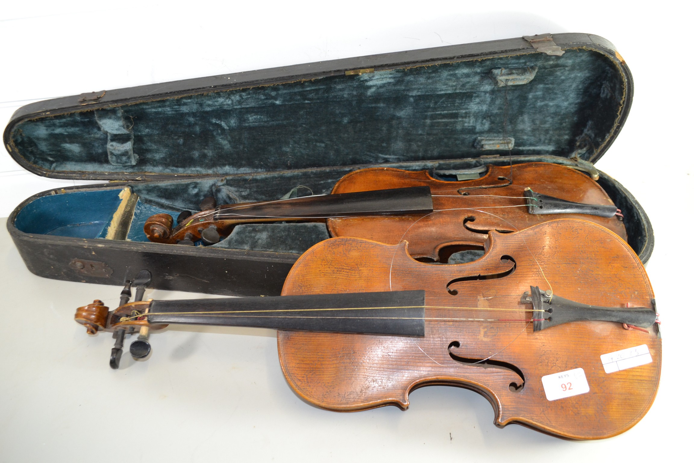 TWO VIOLINS AND CASE