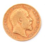 Edward VII gold half sovereign dated 1907