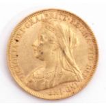 Victoria gold sovereign dated 1894