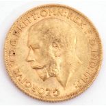 George V gold sovereign dated 1912