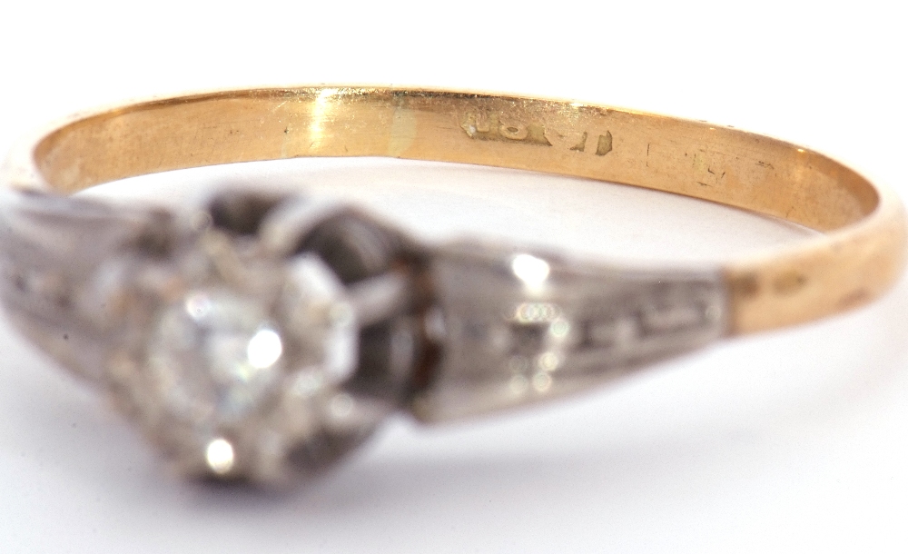 Antique single stone diamond ring, the round brilliant cut diamond 0.15ct approx, four claw set in a - Image 5 of 8