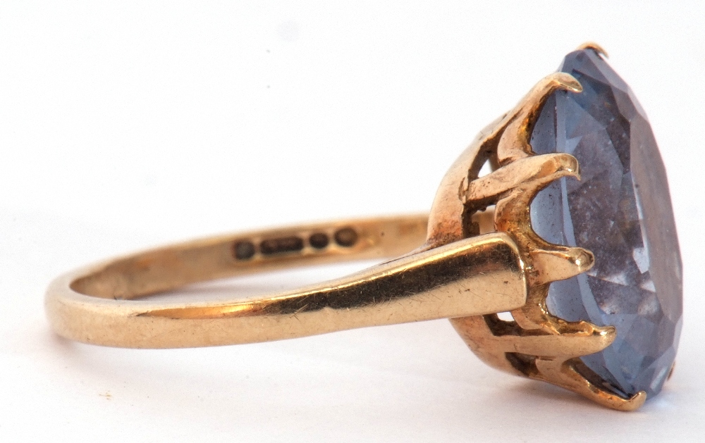 Mixed Lot: 9ct gold blue and paste set dress ring, the oval faceted multi-claw set and raised in a - Image 8 of 9