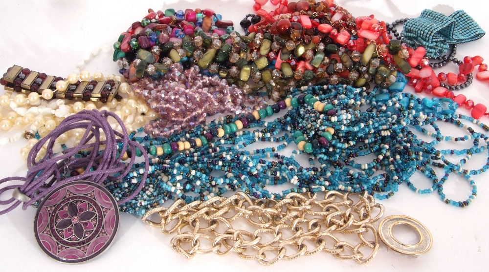 Large quantity of costume jewellery to include Swarovski ring, bracelet and necklace, brooches, - Image 4 of 6