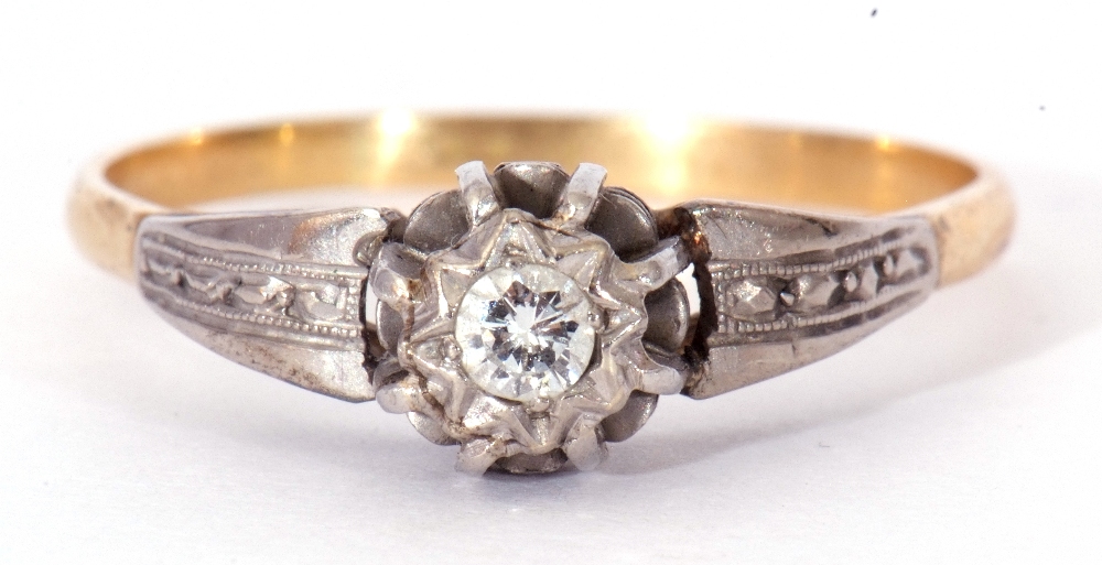 Antique single stone diamond ring, the round brilliant cut diamond 0.15ct approx, four claw set in a - Image 6 of 8