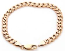 A 375 stamped curb link bracelet, 21cm long, 17.4gms