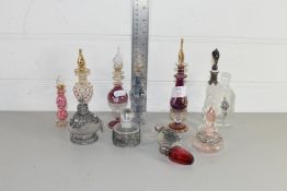 GLASS SCENT BOTTLES AND STOPPERS