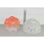 TWO GLASS LAMP SHADES