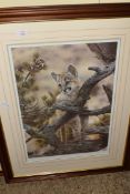 FRAMED SIGNED LIMITED STEPHEN TOWNSEND PRINT, WILDLIFE, SIGNED IN PENCIL "LIMITED EDITION", APPROX