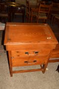 VINTAGE LIFT TOP DESK WITH TWO DRAWERS BENEATH, WIDTH APPROX 70CM