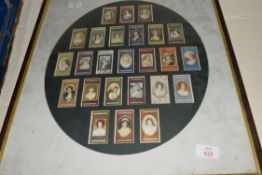 FRAMED SET OF CIGARETTE CARDS, PLAYERS MINIATURES