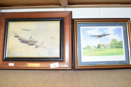 TWO PRINTS OF LANCASTER BOMBERS