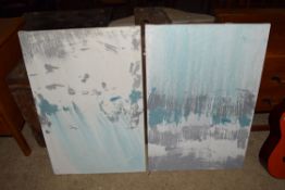 TWO DECORATIVE CANVASES, EACH APPROX 60 X 91CM