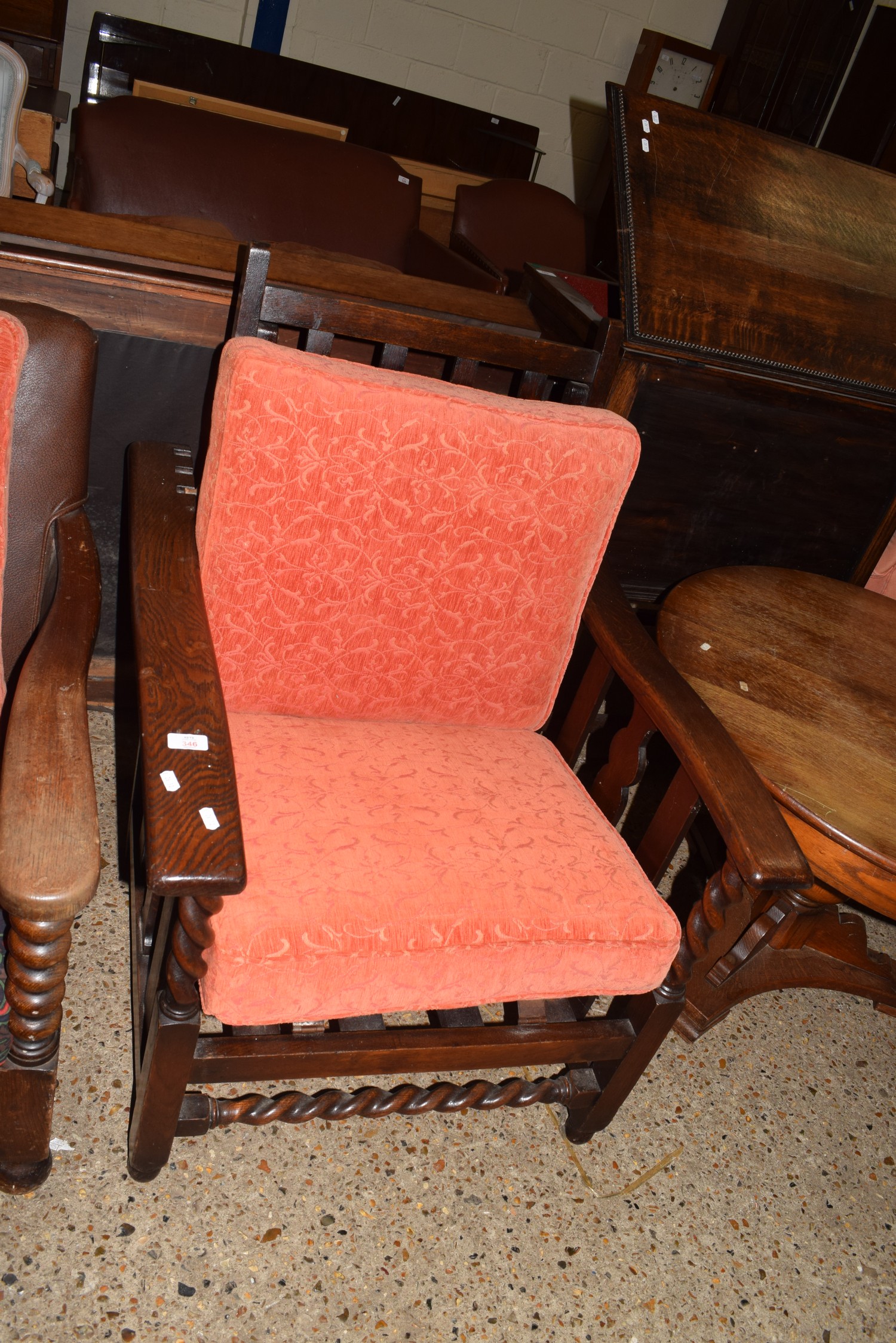 EARLY TO MID 20TH CENTURY OAK RECLINING EASY CHAIR, WIDTH APPROX 72CM