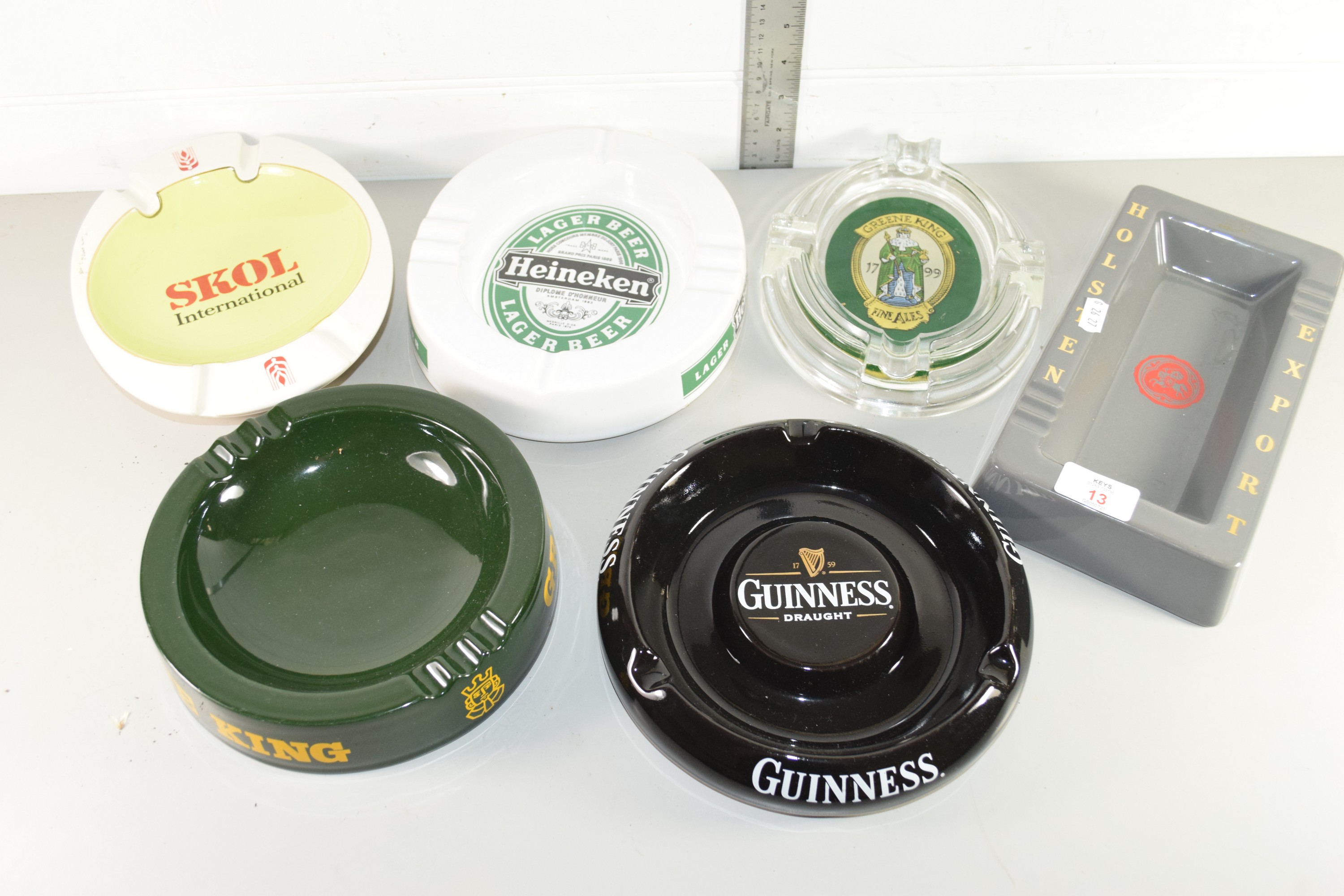 ADVERTISING ASHTRAYS, GREENE KING, SKOL ETC