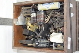 BOX CONTAINING VINTAGE VALVES AND OTHER ELECTRICAL EQUIPMENT