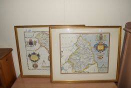 PAIR OF REPRODUCTION SAXTON MAPS