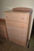 MODERN STAG TALL CHEST OF DRAWERS, WIDTH APPROX 75CM