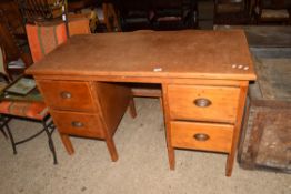 VINTAGE TWIN PEDESTAL OFFICE DESK, LENGTH APPROX 132CM