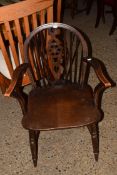 WHEEL BACK ARMCHAIR, WIDTH APPROX 54CM MAX