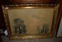 GILT FRAMED PRINT OF A DAVID SHEPHERD PAINTING, WIDTH APPROX 82CM