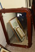 WALL MIRROR WITH CARVED FRAME, APPROX 62 X 92CM