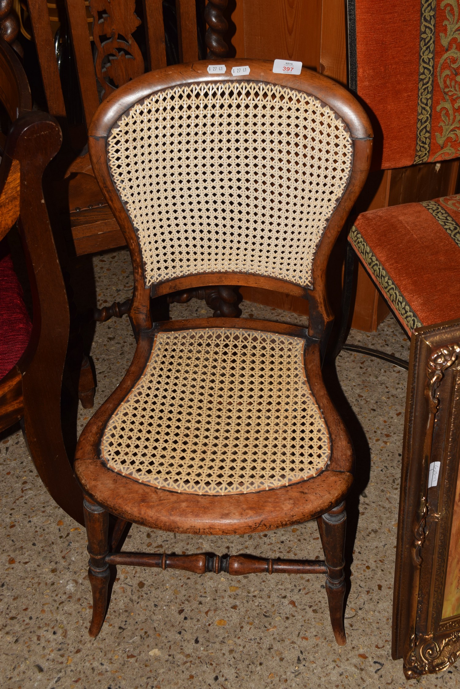 CANE SEATED BEDROOM CHAIR