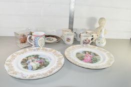 SMALL GROUP OF CERAMICS, SOME COMMEMORATIVE MUGS ETC