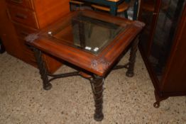 GLASS SET SQUARE OCCASIONAL TABLE, APPROX 70CM SQ