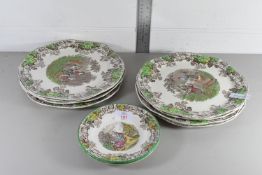 QTY OF SPODE BYRON PATTERN TEA WARES INCLUDING PLATES AND SAUCERS