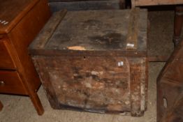 VINTAGE WOODEN STORAGE BOX, STAMPED ALLPORT, WIDTH APPROX 72CM