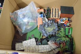 BOX CONTAINING TOY EQUIPMENT AND ACCESSORIES