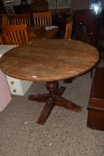 CIRCULAR OAK EXTENDING DINING TABLE, DIAM APPROX 110CM FOLDED