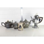 PEWTER TEA SET ETC