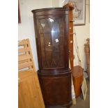 ASTRAGAL GLAZED MAHOGANY EFFECT CORNER CUPBOARD