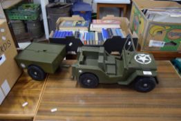 ACTION MAN TYPE JEEP AND TRAILER