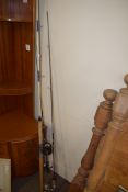 VARIOUS FISHING RODS AND REELS