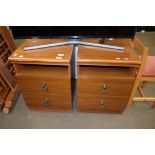 PAIR OF TEAK EFFECT BEDSIDE CABINETS