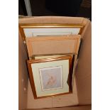 BOX OF FRAMED PICTURES